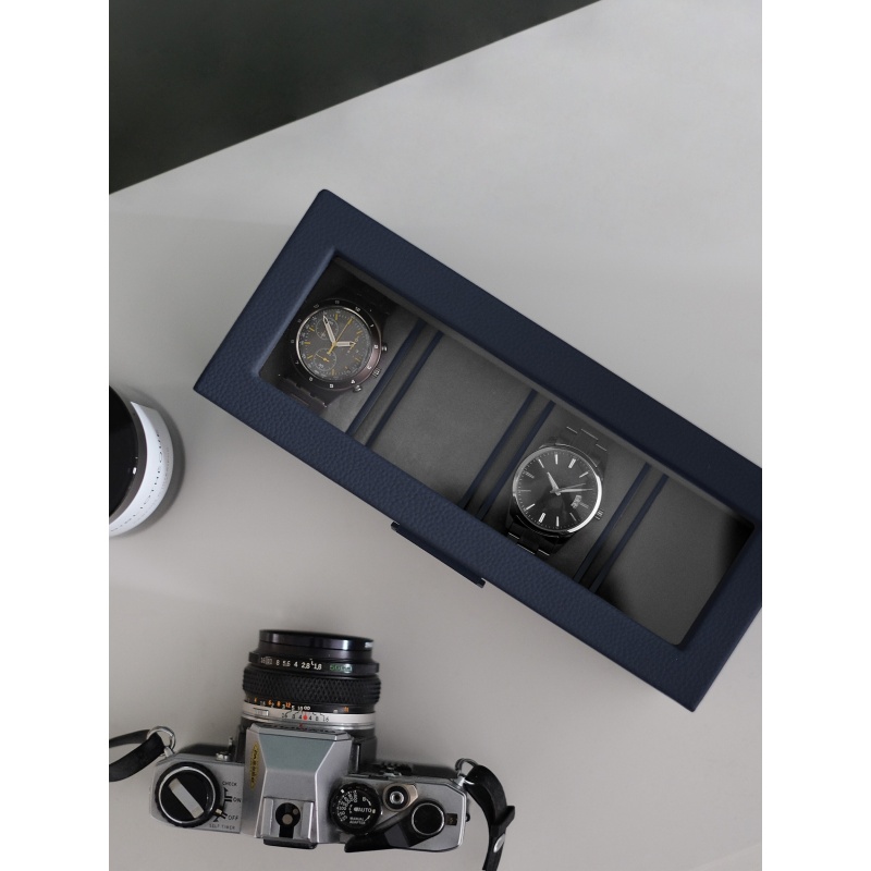 Stackers Navy Blue 4 Piece Watch Box Downtown