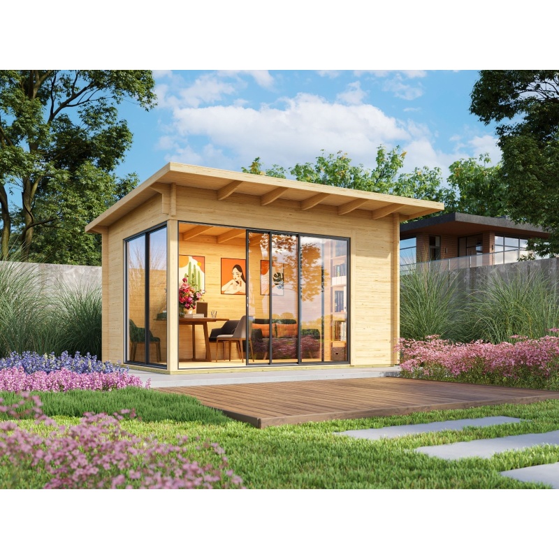 Gardenhouse24 Starla 44 A ALU Garden Room In natural wood