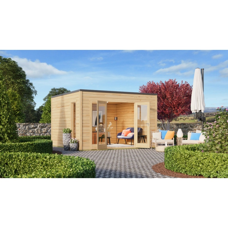 Gardenhouse24 Q-Bic 44 A Simple Wooden Garden Office In natural wood