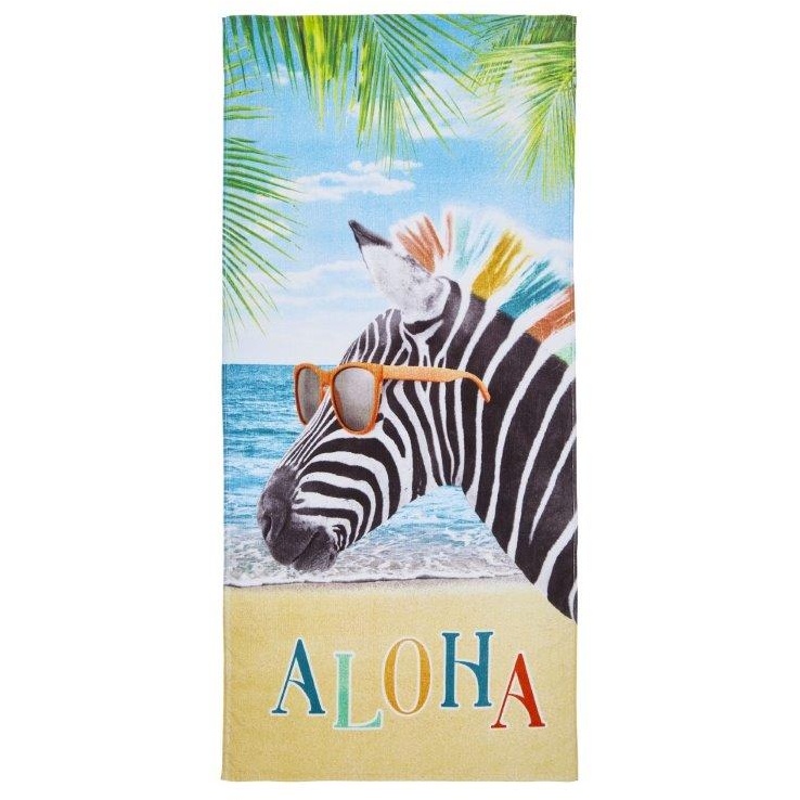 Catherine Lansfield Aloha Zebra Beach Towel Downtown