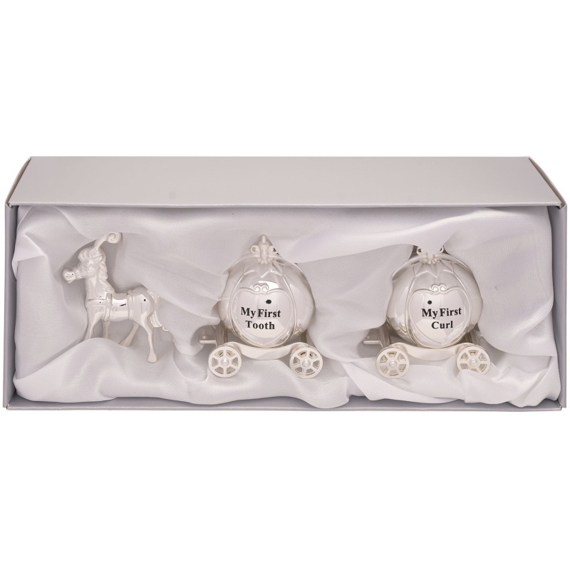 Silverplated Horse And Carriage Tooth & Curl Set