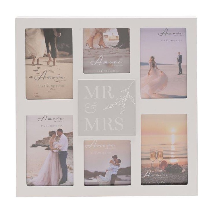 Amore Multi Apperture Photo Frame 35.5cm Mr And Mrs