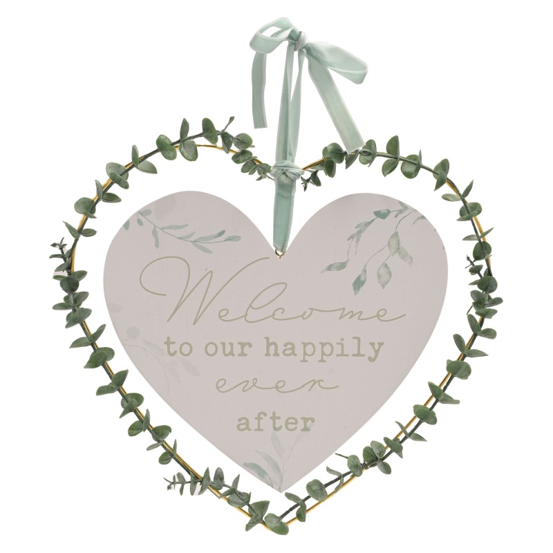 Love Story 'Welcome To Our Happily Ever After' Heart Wreath