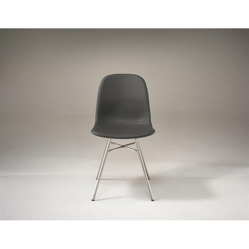 HND Flavia Dining Chair - Grey PU Leather - Meteor Grey