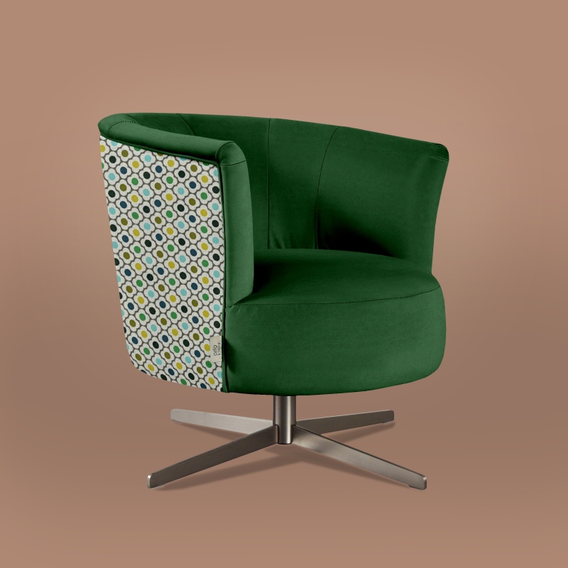 Orla Kiely Lily Swivel Chair - House Plain Fabric