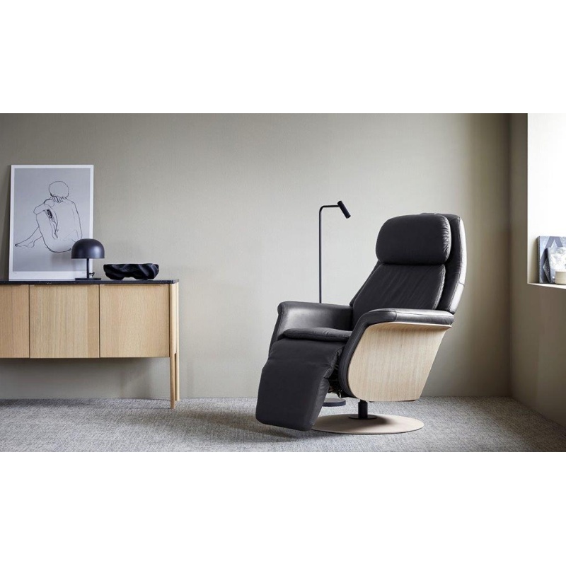 Stressless Sam Power Recliner Chair - Wood - Sirius - Fabric