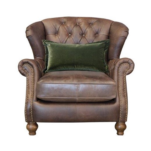 Alexander and James Wilson Wing Chair - Leather - Aurora/Jin/Cal