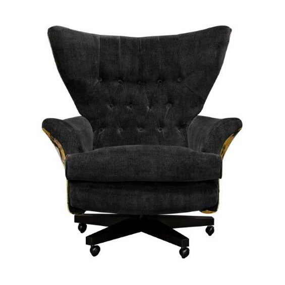 Wingback office deals chair with wheels