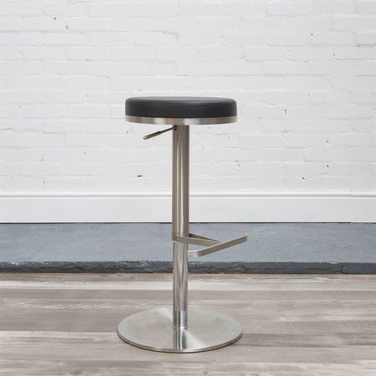 HND Biarritz Bar Stool - Grey PU Leather