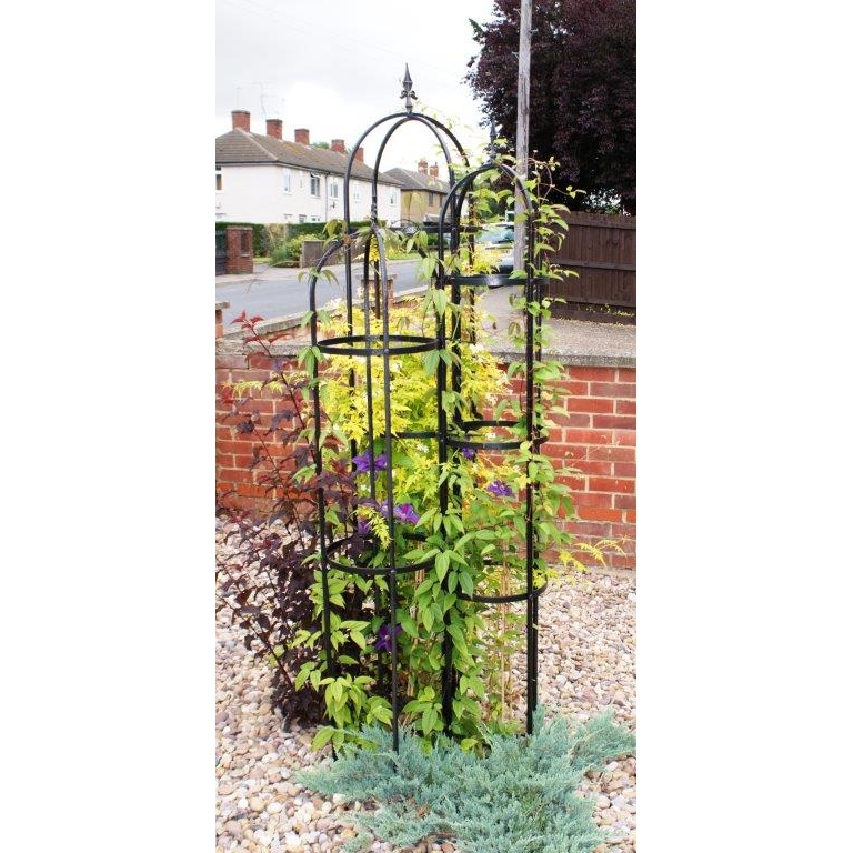 Poppy Forge 8Ft Traditional Tower, Garden Obelisk, Plant Support - Solid Steel - L46 X W45.7 X H243.8 Cm