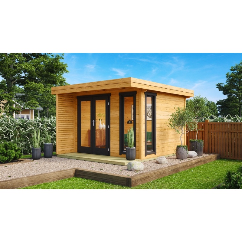 Gardenhouse24 Monaco 44 Compact Garden Room - 2.98 x 3.78m Standard Version In natural wood