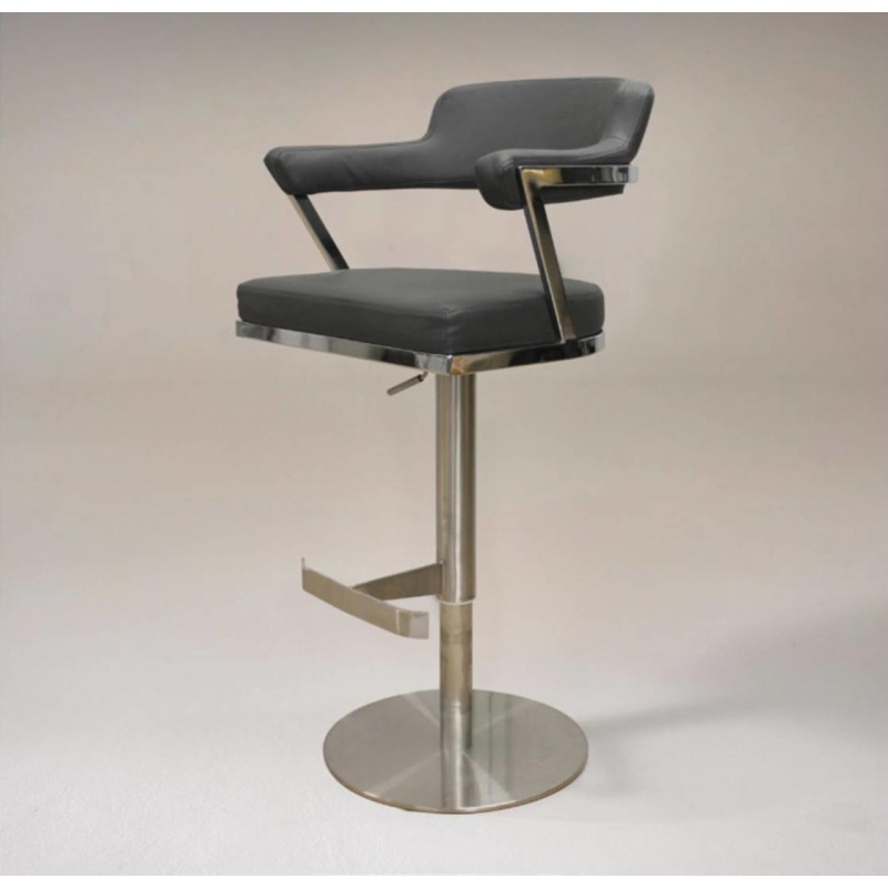 HND Firenza Bar Stool - Grey PU Leather