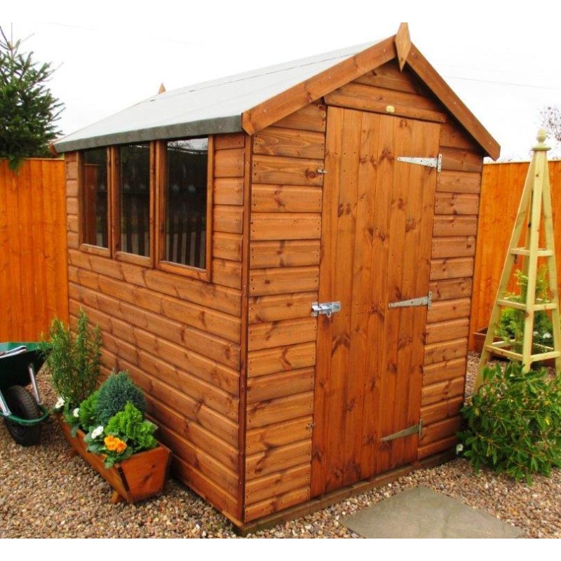 A1 Bramcote Apex Single Door Shed - 6ft x 6ft - Loglap