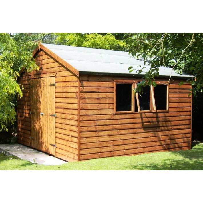 A1 Thorpe Apex Premium Heavy Duty Shed - 10ft x 8ft - Loglap