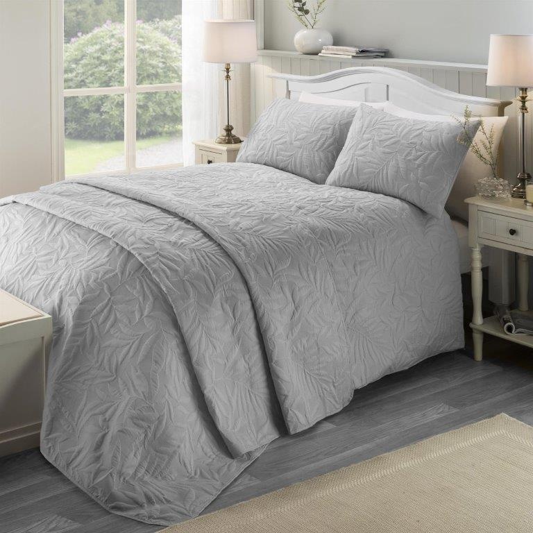 Serene Luana Silver Quilt Duvet Cover Set | Downtown