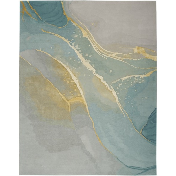 Nourison Prismatic PRS27 Seafoam Rug-(Grey)