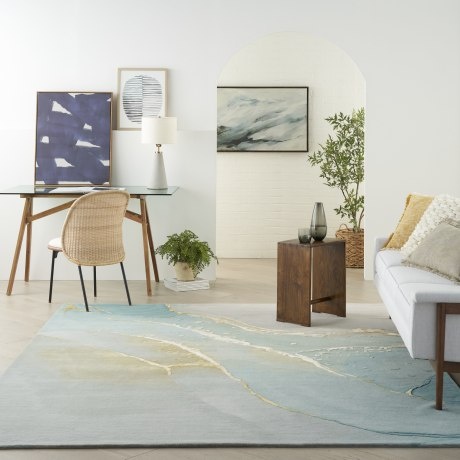 Nourison Prismatic PRS27 Seafoam Rug - Grey - 351cm x 259cm