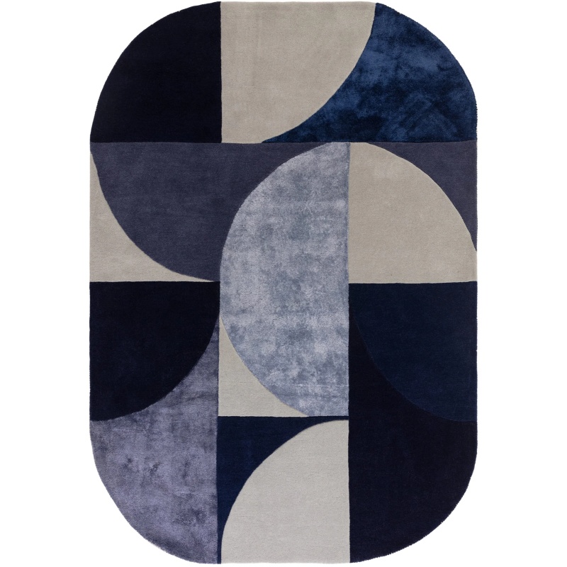 Asiatic Matrix MAX74 Oval Hand Made Rug - Indigo (Blue)