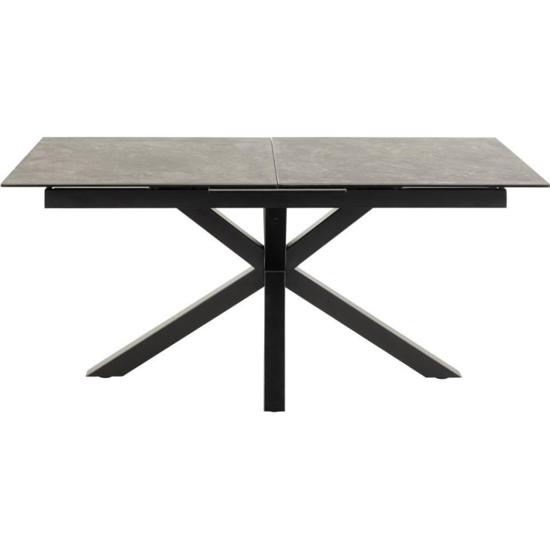 Heaven Extending Dining Table - Black Ceramic With Matt Black Base