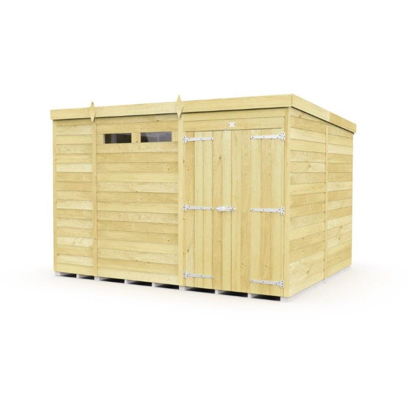 DIY Sheds Pent Security Shed - Double Door - 15ft x 8ft