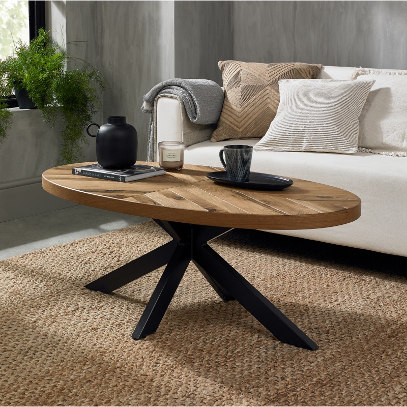 Winnipeg Rustic Oak Coffee Table In Dark Wood