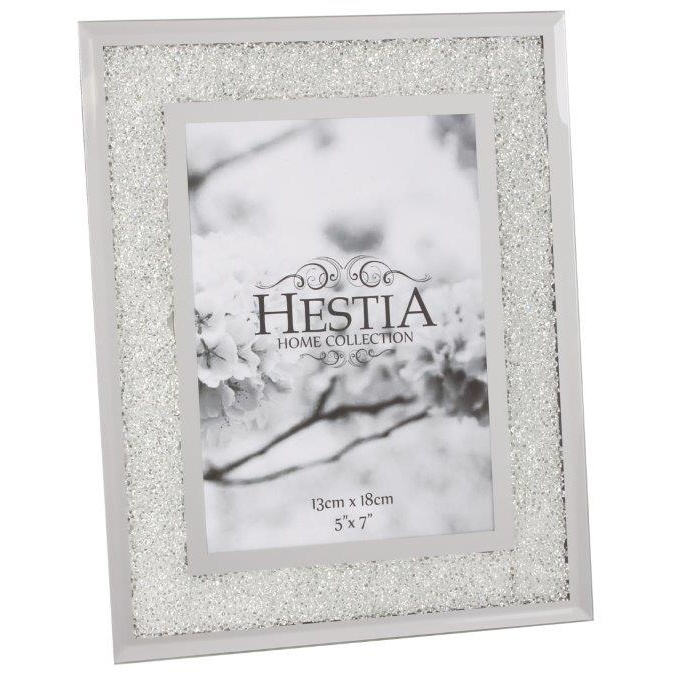 Hestia Photo Frame Crystal Edge With Silver Border - 8 x 10