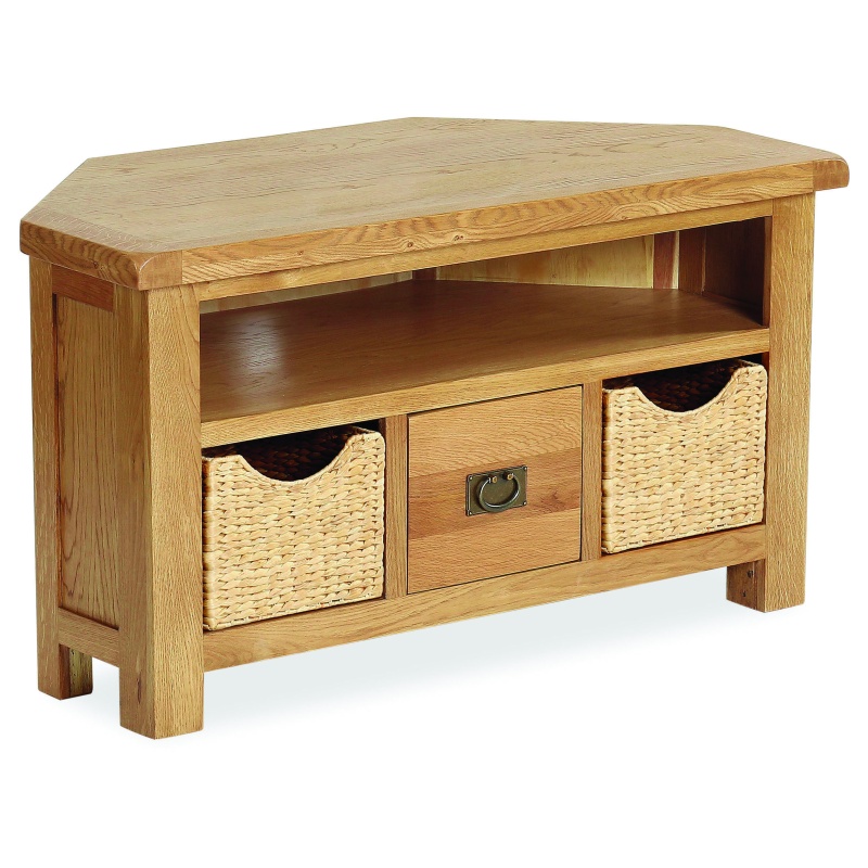 Ascot Corner TV Unit With Baskets