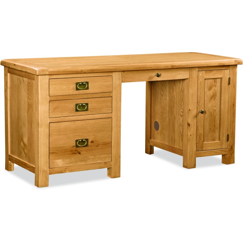 Ascot Double Desk In LightWood