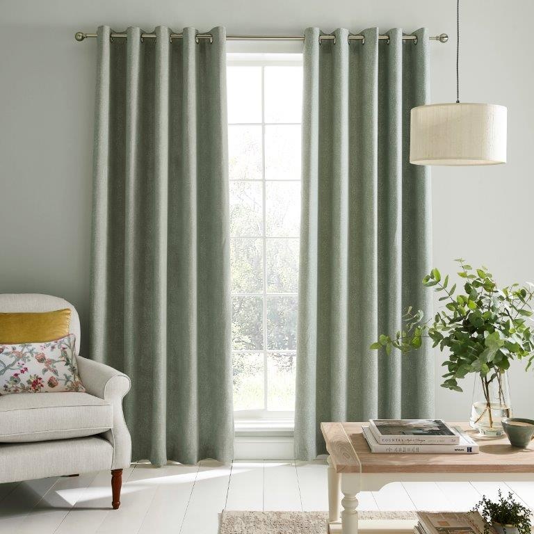 Laura Ashley Alnwick Curtains - Sage