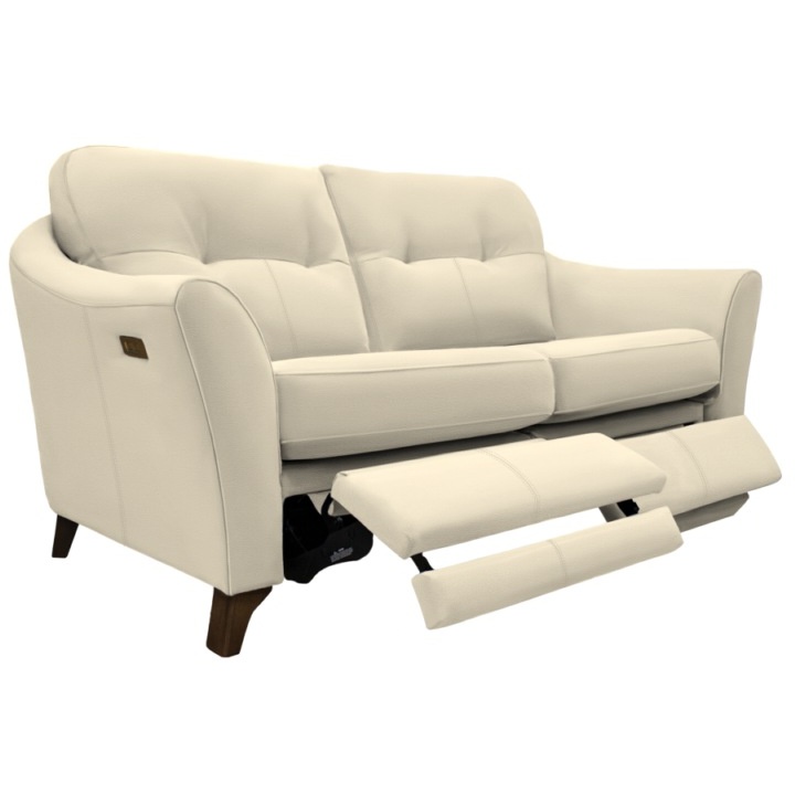 G Plan Hatton Formal Back 2 Seater Sofa With Double Power Footrest - Leather Grade H