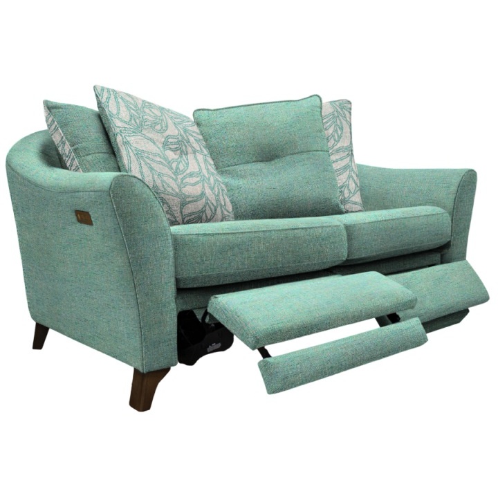 G Plan Hatton Pillow Back 2 Seater Sofa With Double Power Footrest - Fabric Grade B