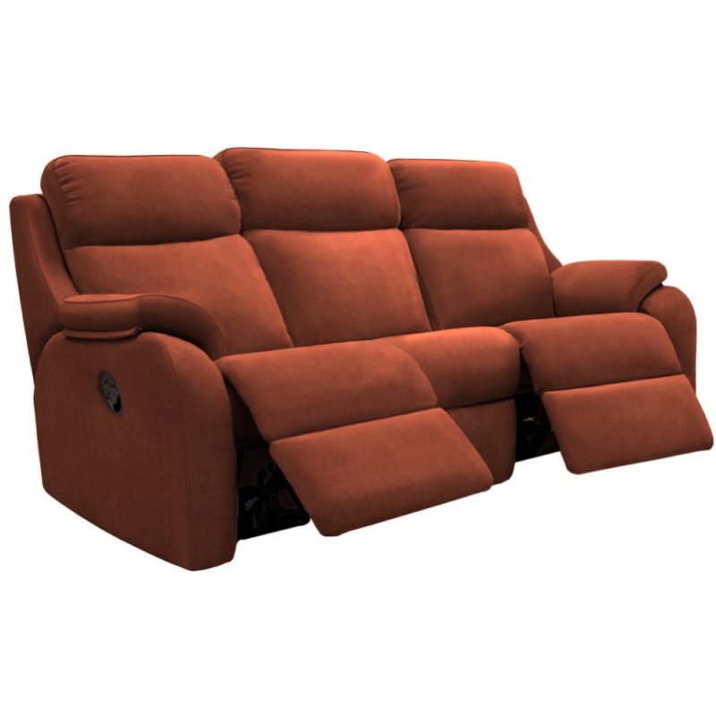 G Plan Kingsbury Curved 3 Seater Recliner Sofa - 3 Seater - Fabric Grade C - Double Manual