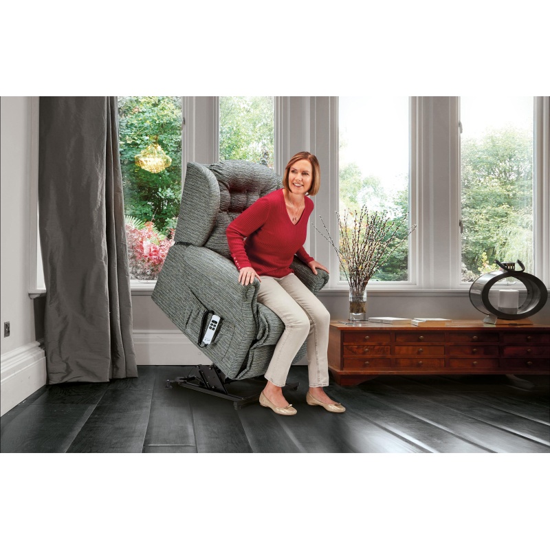 Sherborne Lynton Small Electric Lift Riser Recliner - Fabric Grade 1 - 1 Motor - With Knuckles