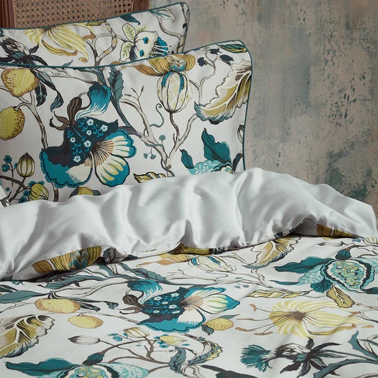 Great Choice Products Floral Duvet Cover Set 100% Cotton Green