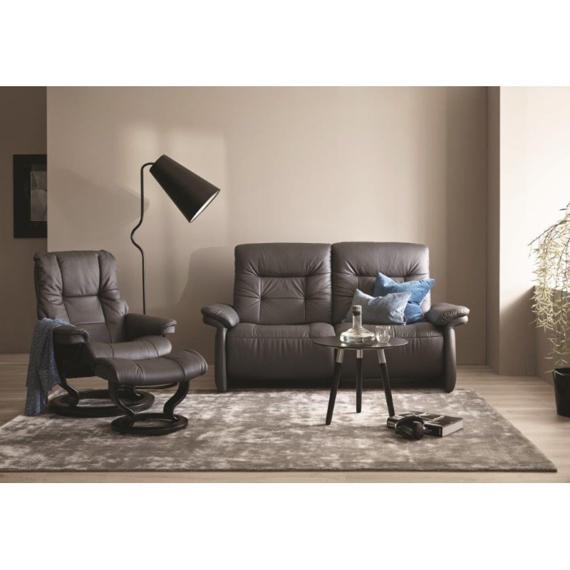 Stressless Mary 2 Seater Recliner Sofa With Upholstered Arms - 2 Seater - Paloma Leather - 2 Power Seats