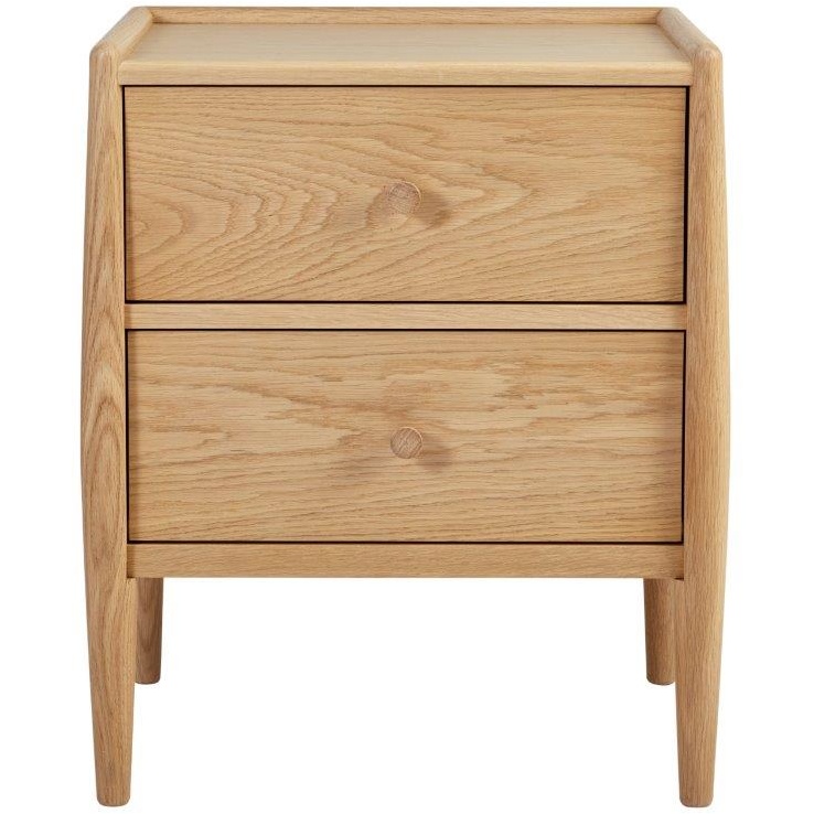 Ercol Winslow 2 Drawer Bedside Chest In Light Wood