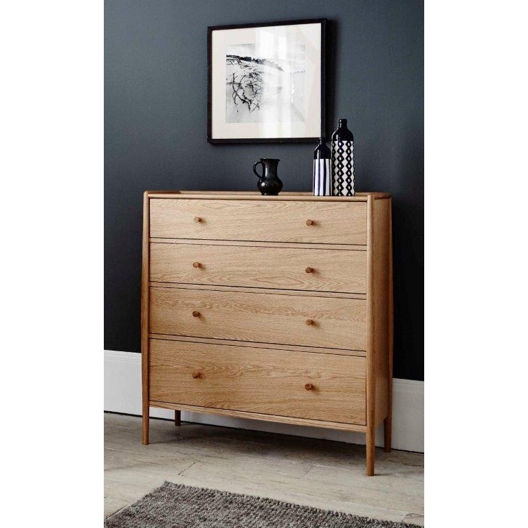 Ercol Winslow 4 Drawer Chest In Light Wood