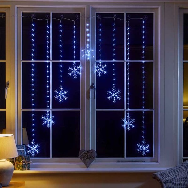 Smart Garden Snowflake Curtain Lights - Cool White