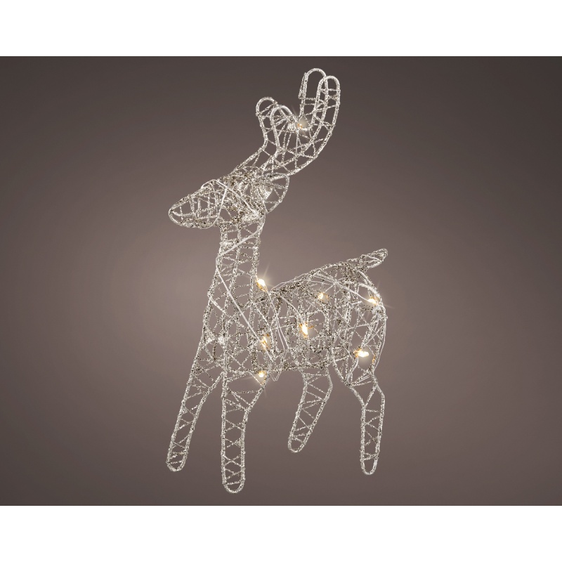 Kaemingk Micro LED Reindeer Silver Battery Operated