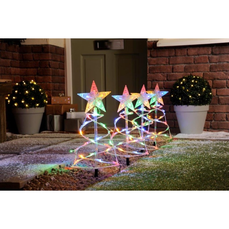 Festive Spiral Pathfinder Tree Lights - Multicolour