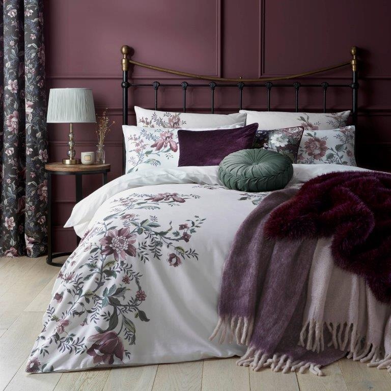 Laura Ashley Editas Garden Blackberry Purple Duvet Set - King