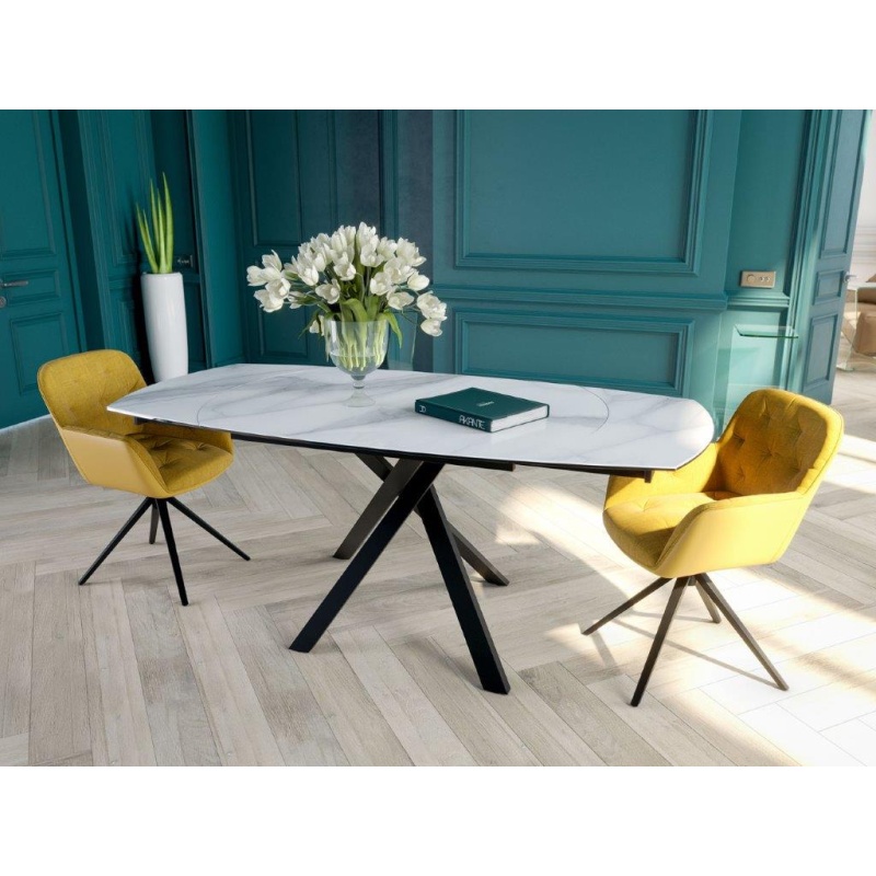 Akante Kheops Extending Dining Table - Matt Marble In MattMarble