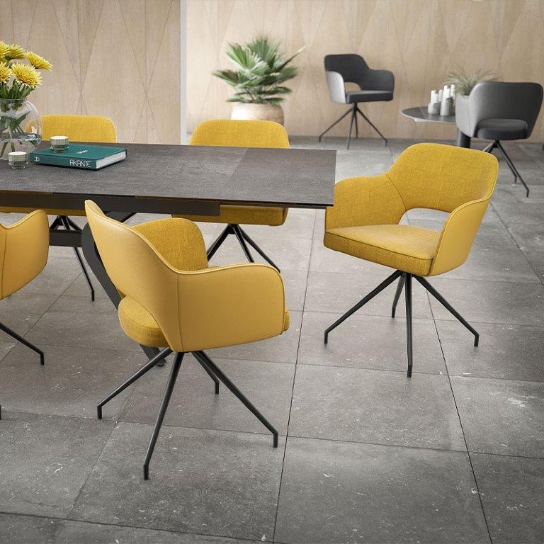 Akante Chicago Swivel Dining Chair - Ochre Yellow In OchreYellow