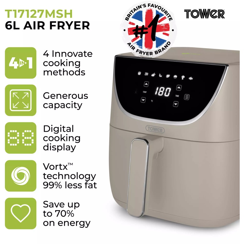 Princess 1700W 6L Digital Air Fryer