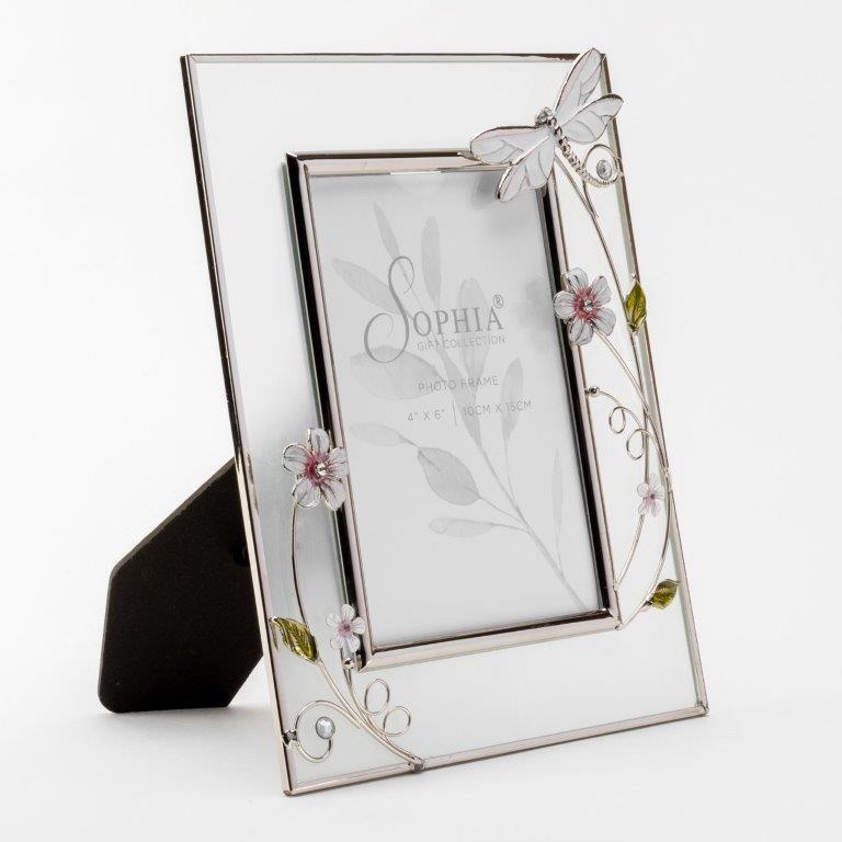 Sophia Glass Dragonfly Photo Frame 4 x 6 - 4x6