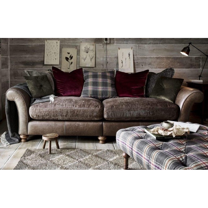 Alexander and James Blake Pillow Back 4 Seater Sofa - Jin/Cal/Aurora - Option 3