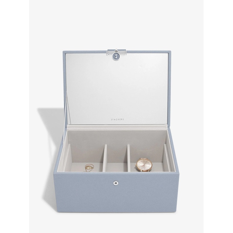 Stackers Two Tone Jewellery Box - Dusky Blue