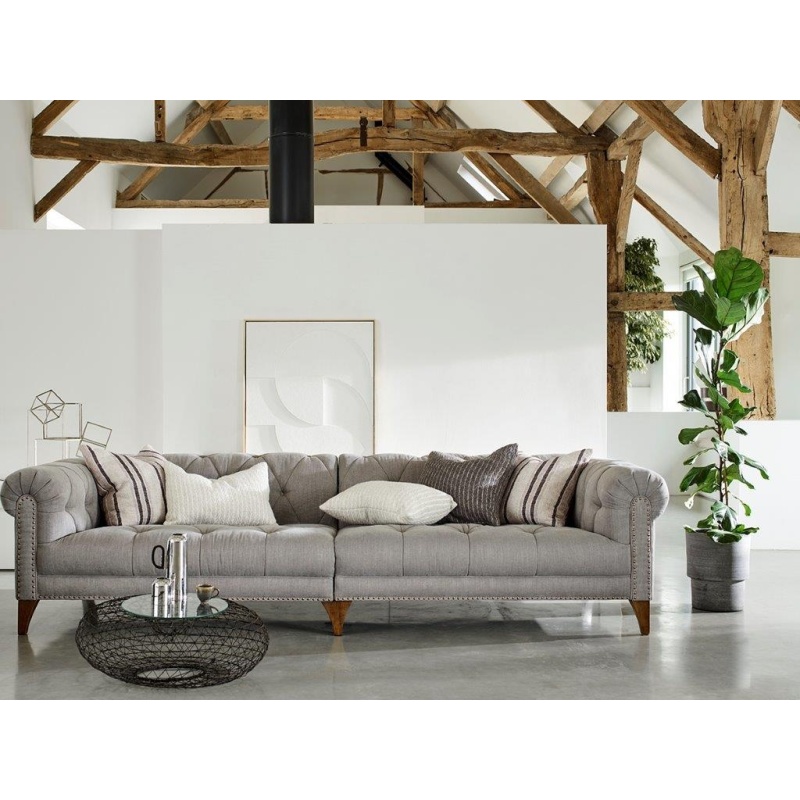 Alexander and James Luisa 4 Seater Sofa - Deep - 125cm - Leather - Aurora/Cal/Jin