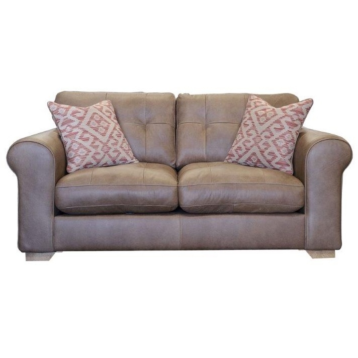 Alexander and James Pemberley Small 2 Seater Sofa - Leather - Aurora/Cal/Jin