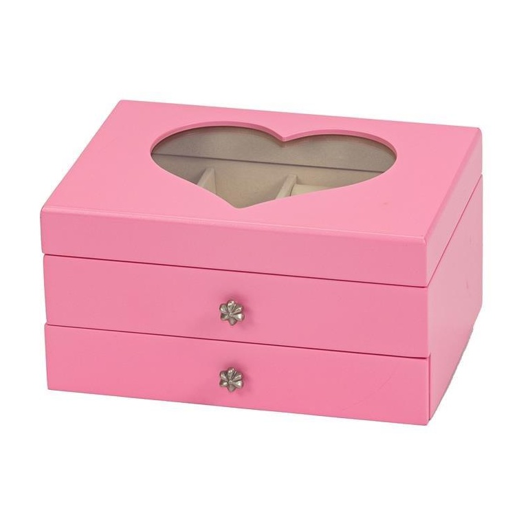 Mele & Co Pink Heart Jewellery Case